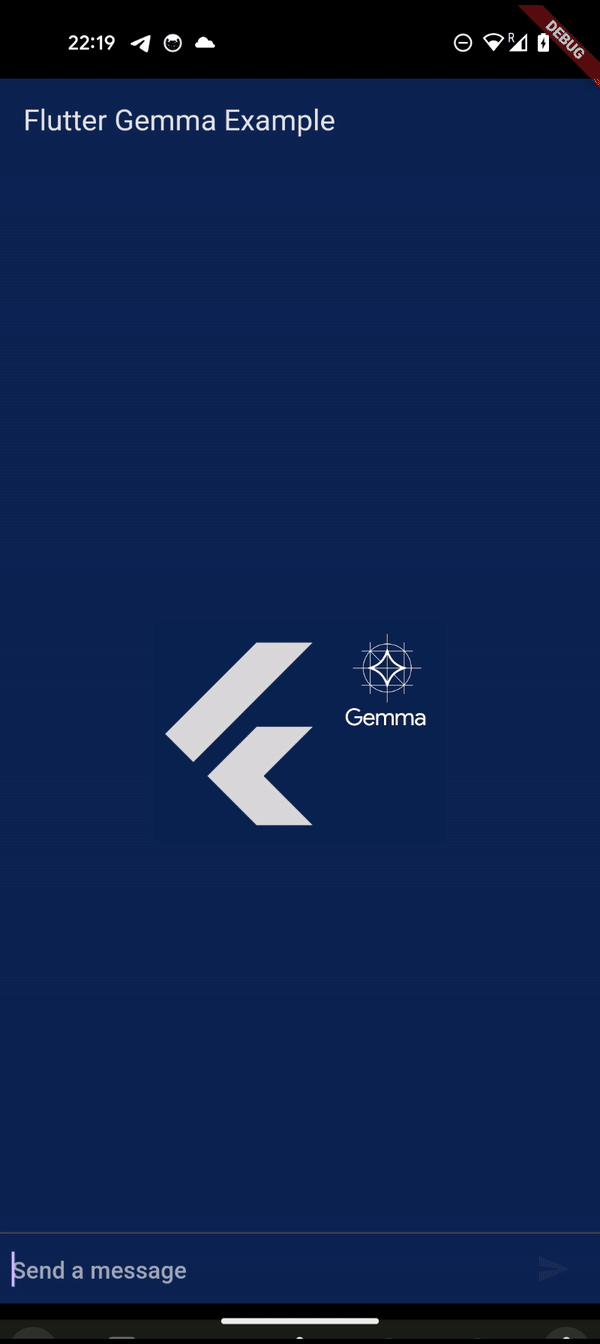 flutter_gemma demo running on a device